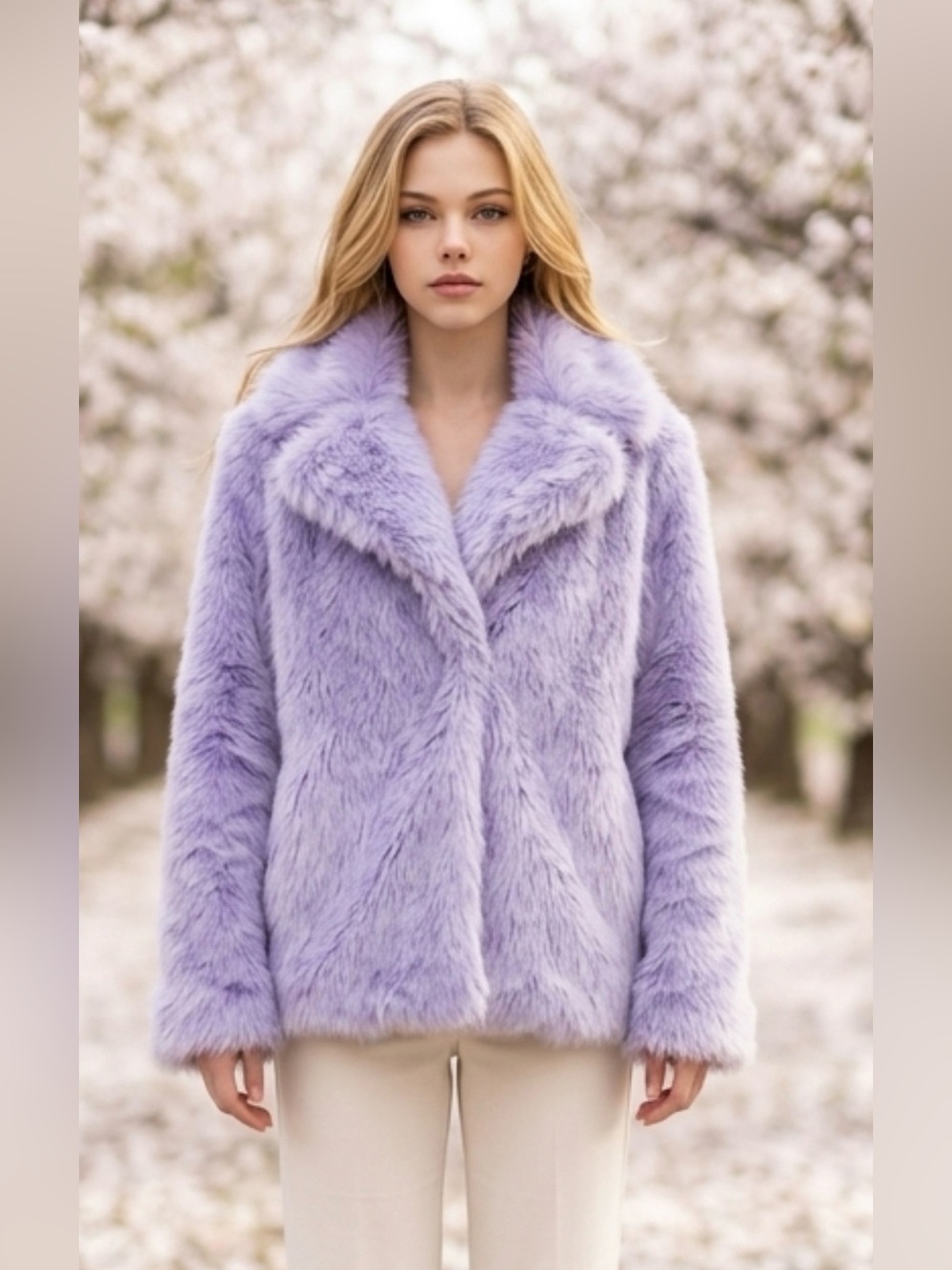 Forever 21 Lavender Faux Fur Teddy Jacket